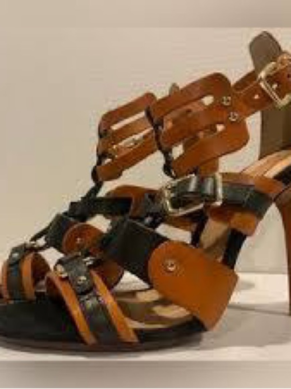 SCHUTZ "Christine" high-heel caged stiletto sandal [10]